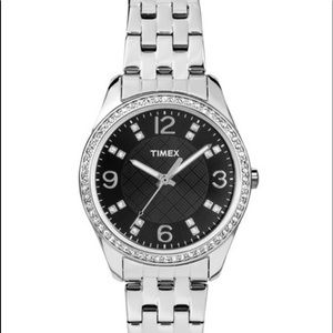 Timex Womens Crystal Black Dial Watch NWOT